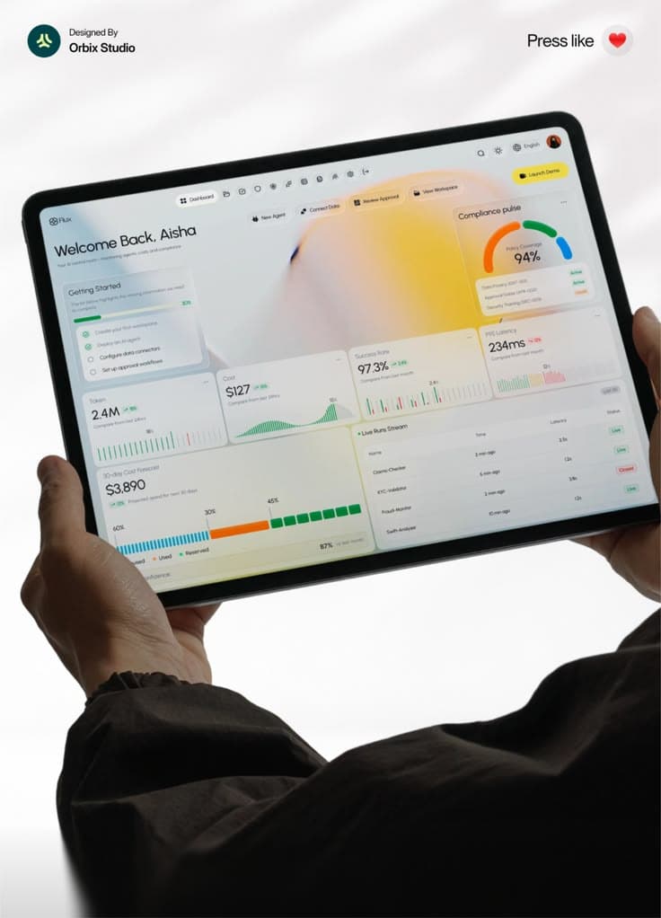 Quality dashboard on a tablet